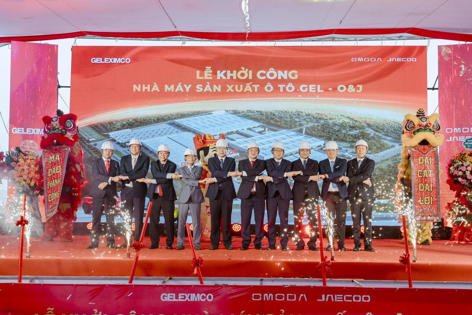 Lãnh đạo tỉnh Hưng Yên đến thăm,  làm việc và tham dự Lễ khởi công dự án nhà máy sản xuất ô tô GEL-O&J